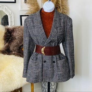 Black & White Oversized Versatile Wear Tweed Blazer Jacket